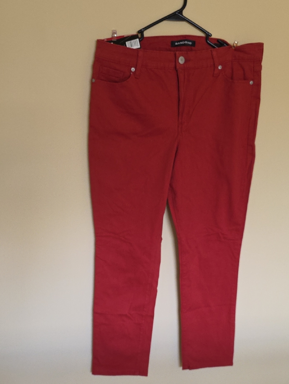 Bandolino Red Straight Leg Denim Jeans for Women Size 14